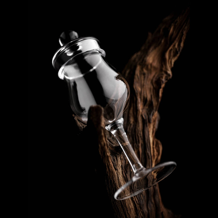 Whisky glass G100 – 100 ml – with lid – handmade - Amber Glass