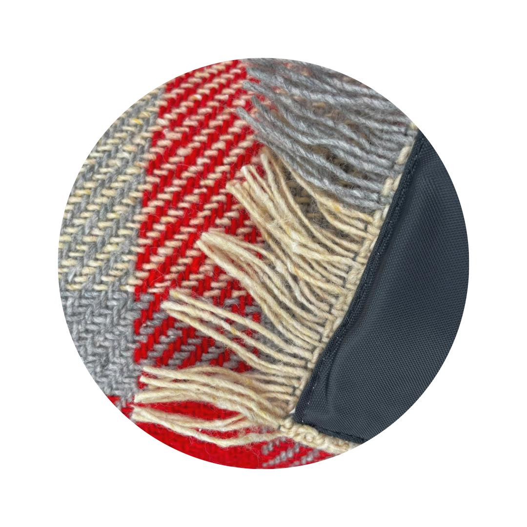 Housse de pique-nique Rouge et Gris Checkered-Recycled-Waterproof-120x150 cm - Tweedmill
