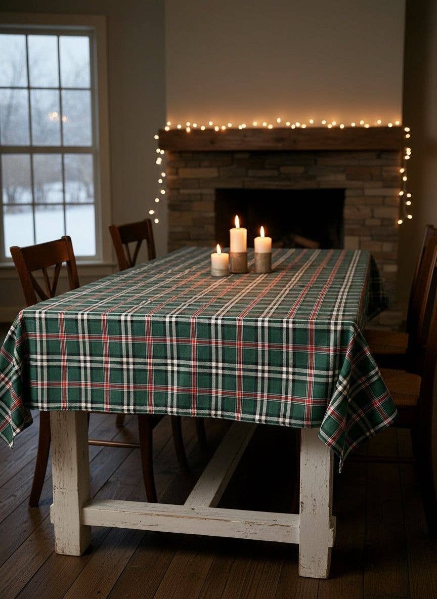 Tartan Tablecloth Castle Green - Cotton/Polyester - Bamar