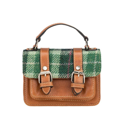 MoodCompanyNL - Baby Satchel Groen Tartan & Leer | Compact & Stijlvol | Das Impex - 5056703022424