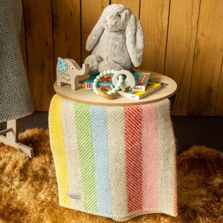 MoodCompanyNL - Babydekentje Gestreept Regenboog - 68x73 - Nieuw Wol - Tweedmill UK - 5060674571577