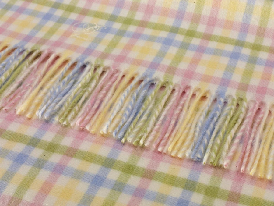 MoodCompanyNL - Babydekentje Gingham Pastel - 75x110 - Lamswol - TBCo Scotland - 5057900048262