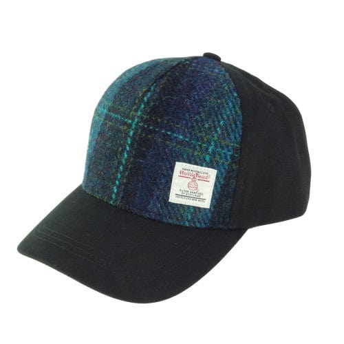 MoodCompanyNL - Baseball Cap Blauw met Turquoise Ruit - one size - Harris Tweed - Glen Appin of Scotland - 5060959023555