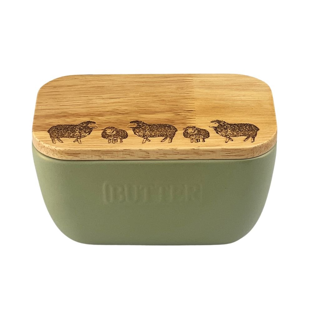 Mood Company - Botervloot zacht Groen met Schapen - Duurzaam - Gegraveerd - Selbrae House Scotland - 5061040759971