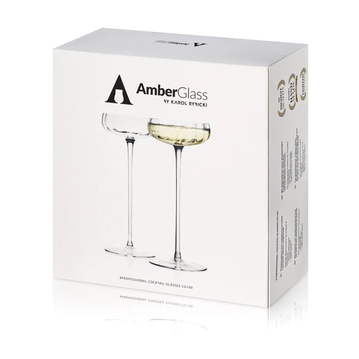 Mood Company - Cocktail & Champagne glas CG100 - Set van 2 - Handgemaakt – Amber Glass - 5903940034089