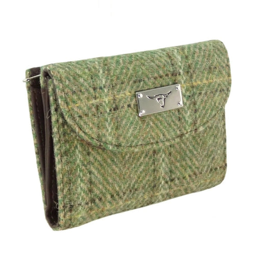 Mood Company - Dames Portemonnee Jura Groen Visgraat - Harris Tweed - Glen Appin of Scotland - 