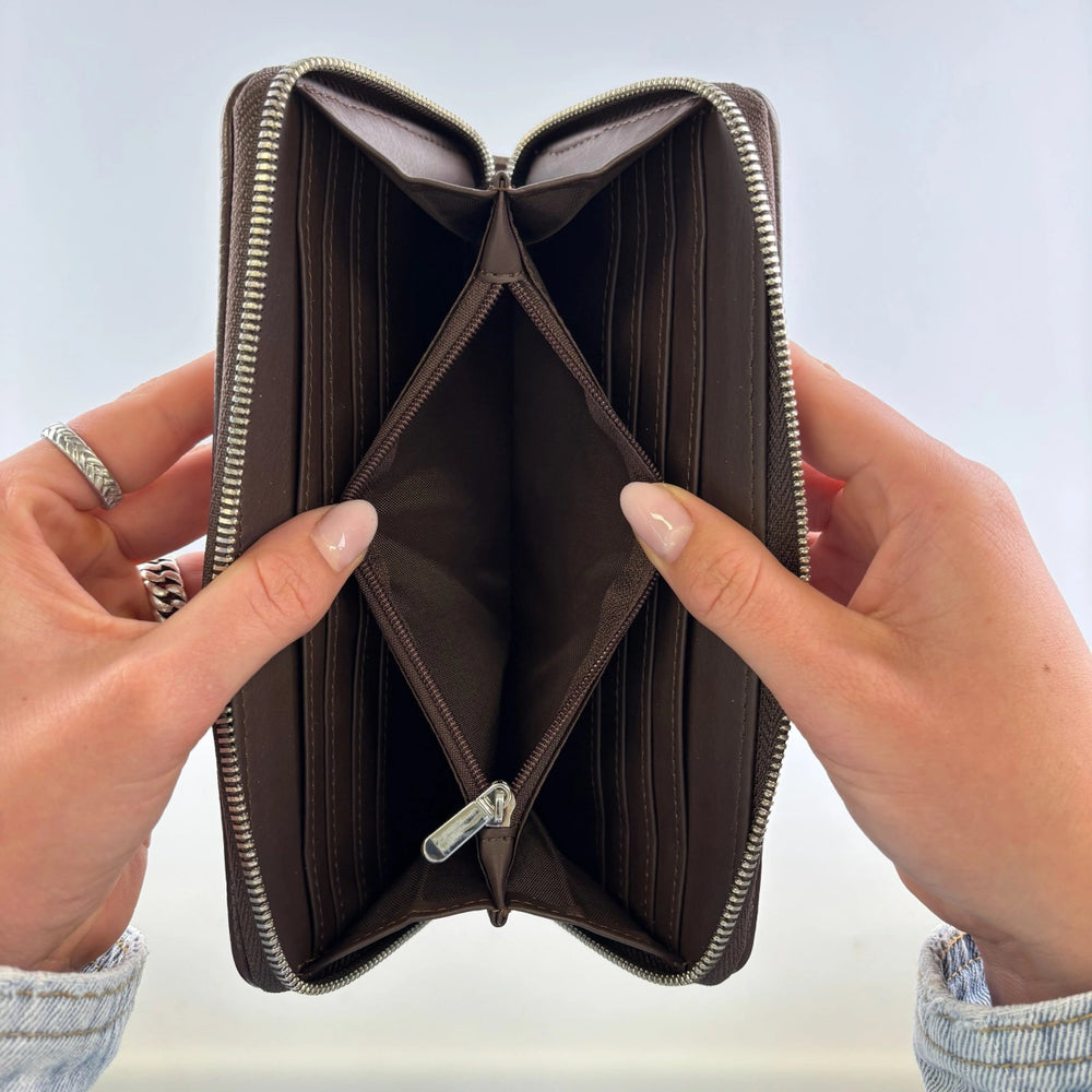 Mood Company - Dames Portemonnee Staffa Beige Stewart en zacht Groen - Harris Tweed - muntvak met rits - Glen Appin of Scotland - 5060959027751