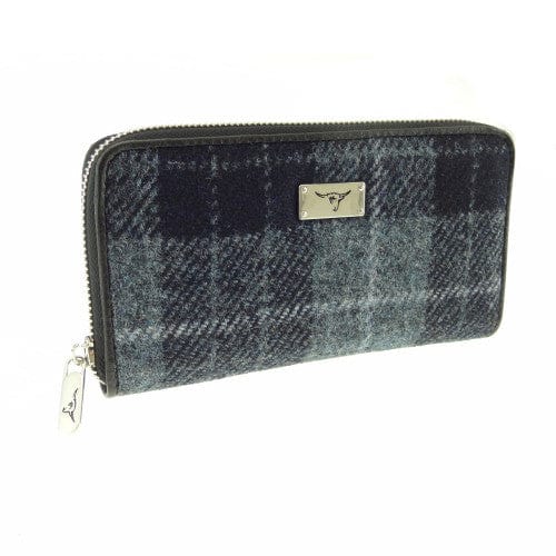 MoodCompanyNL - Dames Portemonnee Staffa Grijs Zwart Tartan - Harris Tweed - muntvak met rits - Glen Appin of Scotland - 5060631373992