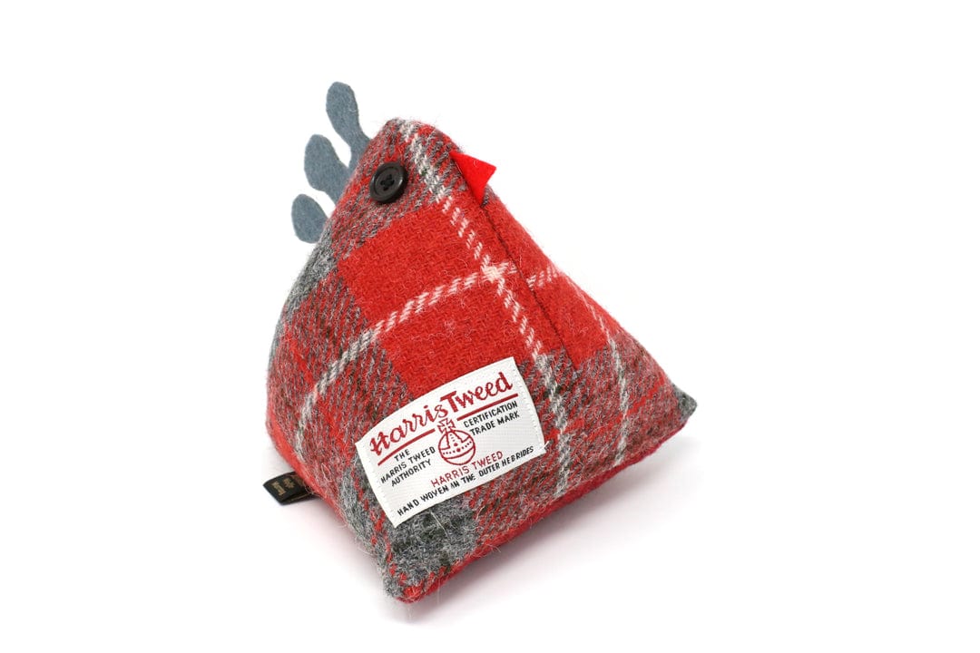 MoodCompanyNL - Deurstopper Kip Red/Grey - Harris Tweed - Handgemaakt - Caroline Wolfe Murray Scotland - 6095646095088