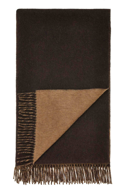 Plaid Double Face Legergroen/Loden - Country Side Collection - Merino Lamswol - 140x185 - Bronte by Moon Scotland