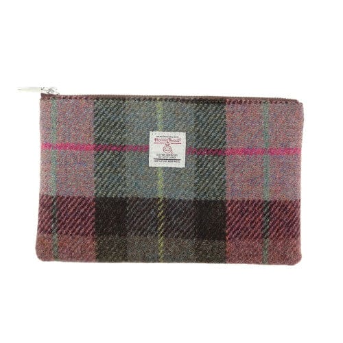 MoodCompanyNL - Etui Berneray Gedempt Groen & Paars Tartan - 22 x 14 - Harris Tweed - Glen Appin of Scotland - 5060959027874