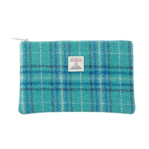 Etui Berneray Groen en Blauw Tartan - 22 x 14 - Harris Tweed - Glen Appin of Scotland by MoodCompanyNL