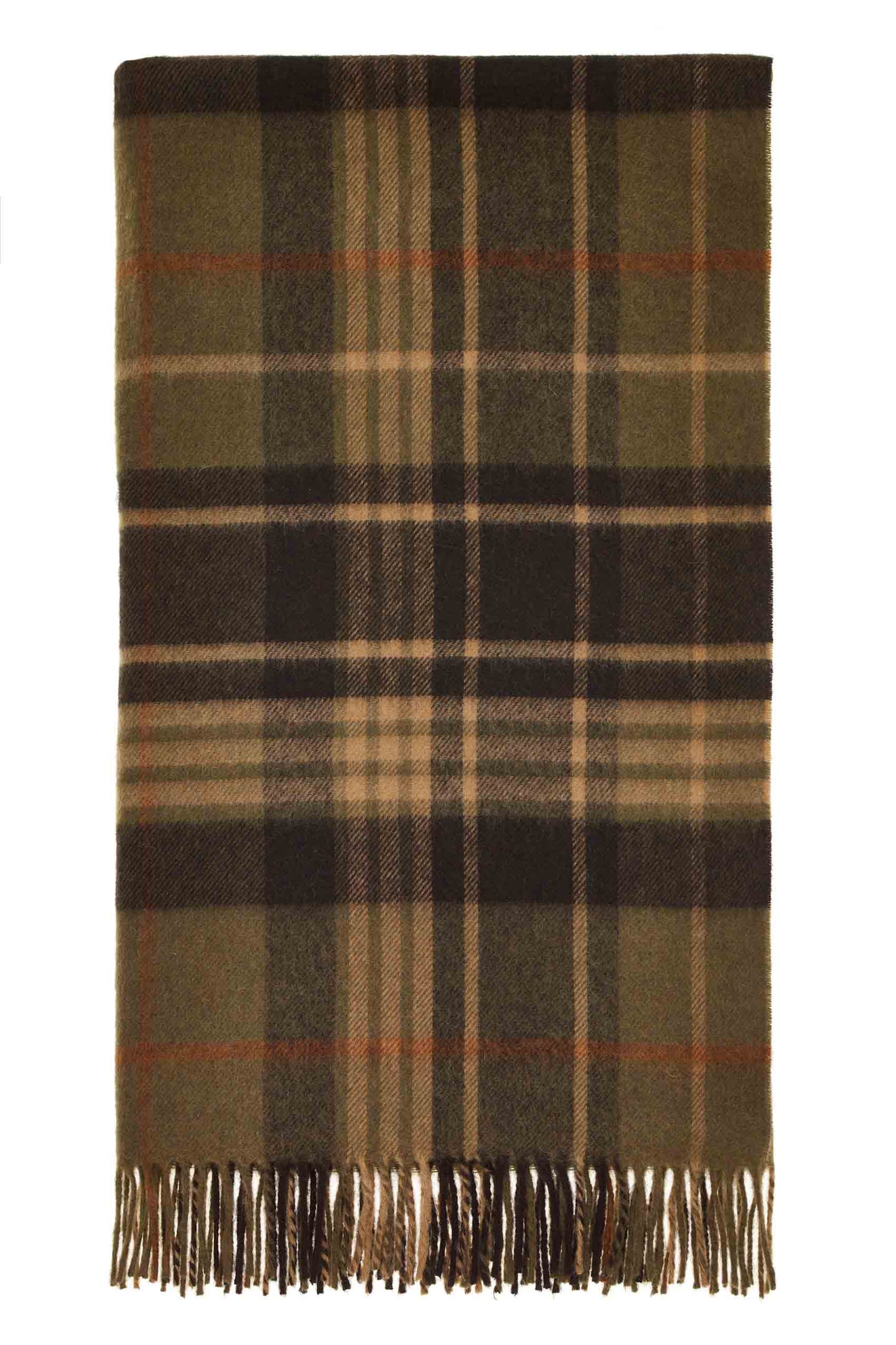 Plaid Estate Oliv/Bordeaux - Country Side Collection - Merino-Lammwolle - 140x185 - Bronte by Moon Scotland