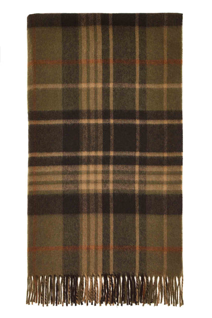 Plaid Estate Oliv/Bordeaux - Country Side Collection - Merino-Lammwolle - 140x185 - Bronte by Moon Scotland