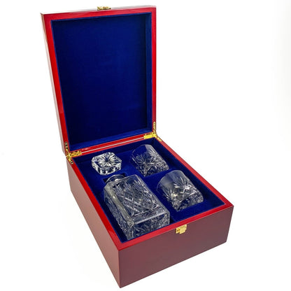 MoodCompanyNL - Geschenkset Skye met Karaf en 2 Skye Whiskyglazen in houten presentatiebox - Loodkristal - Glencairn Crystal Scotland - 5060025550671