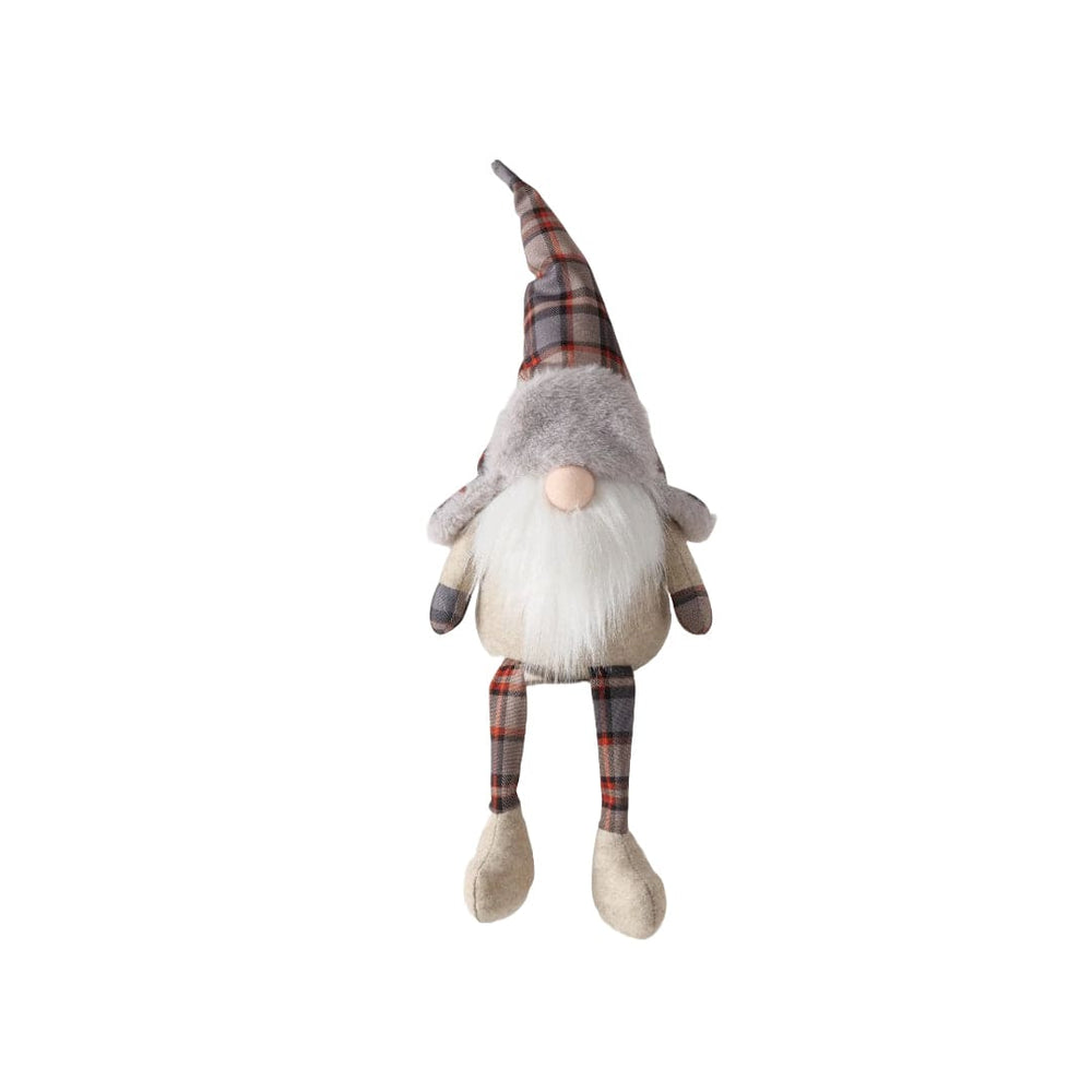 Mood Company - Gnoom met bungelbenen - tartan - 23x14x43 cm - 2 varianten - Boltze - 6151209797704