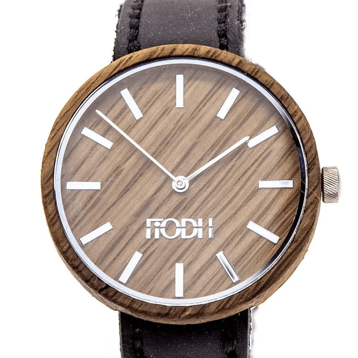 MoodCompanyNL - Handgemaakte Whiskywatch uit Schotland | Horloge van whiskyvaten met zwart leer - 6091034111125