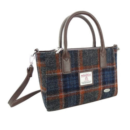 MoodCompanyNL - Handtas Brora Grijs en Roestbruin (Rust) - Ritssluiting - Draagband - Harris Tweed - Glen Appin of Scotland - 5060959020936