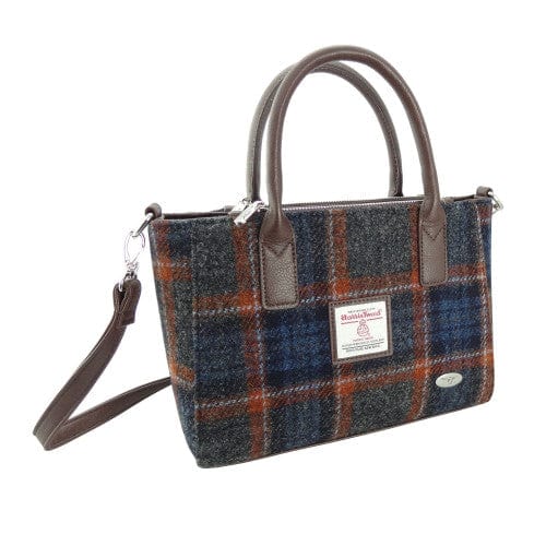 MoodCompanyNL - Handtas Brora Grijs en Roestbruin (Rust) - Ritssluiting - Draagband - Harris Tweed - Glen Appin of Scotland - 5060959020936