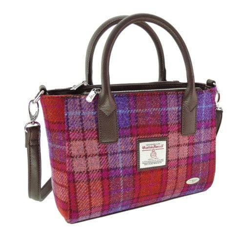MoodCompanyNL - Handtas Brora Oranje Paars Tartan - Ritssluiting - Draagband - Harris Tweed - Glen Appin of Scotland - 5061035010568
