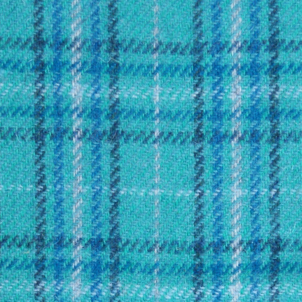 Mood Company - Handtas Brora Teal & Blue Check - Ritssluiting - Draagband - Harris Tweed - Glen Appin of Scotland - 5061035011527