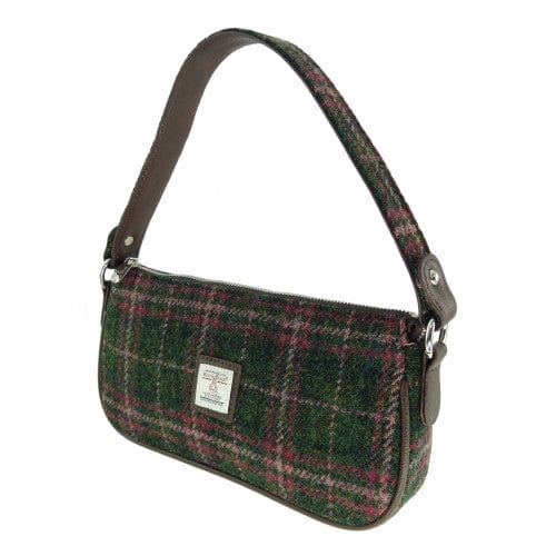 Mood Company - Handtas Duchray Groen en Roze (Plum) - Clutch - Harris Tweed - Glen Appin of Scotland - 5060631376573