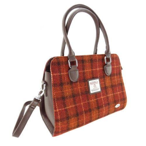 MoodCompanyNL - Handtas Findhorn Oranje Geruit (Orange Overcheck) - Stevig - Draagband - Harris Tweed - Glen Appin of Scotland - 5060959020370
