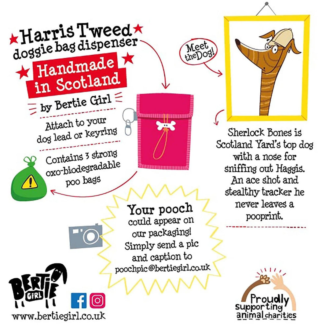 MoodCompanyNL - Harris Tweed Houder voor hondenpoep zakjes Groenblauw - 6095634225282
