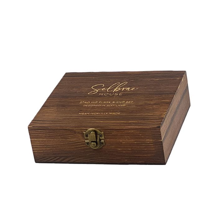 MoodCompanyNL - Heupfles Edelhert - Luxe Set - RVS - Gegraveerd - Selbraehouse Scotland - 5060949556605