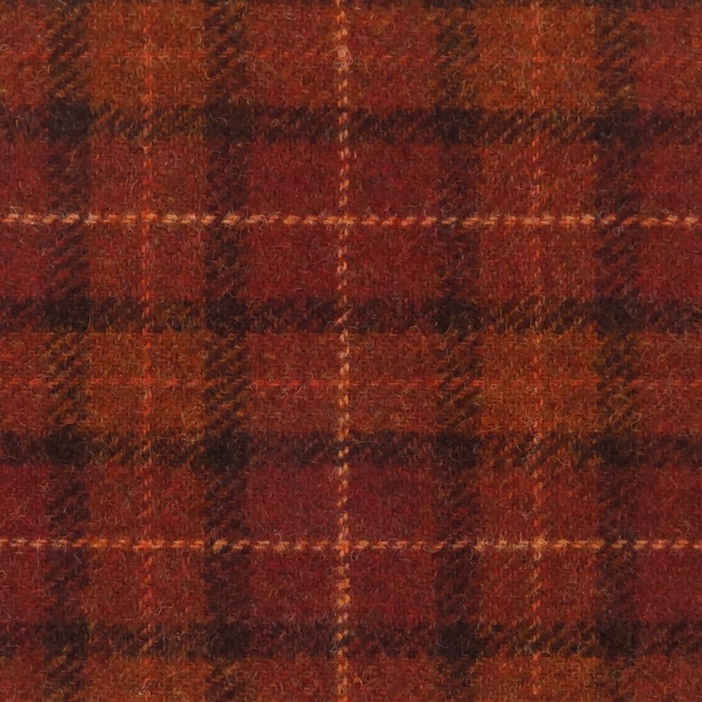 Mood Company - Heupfles Tartan Bruin met Oranje Ruit - Harris Tweed - Glen Appin of Scotland - 5061035011374