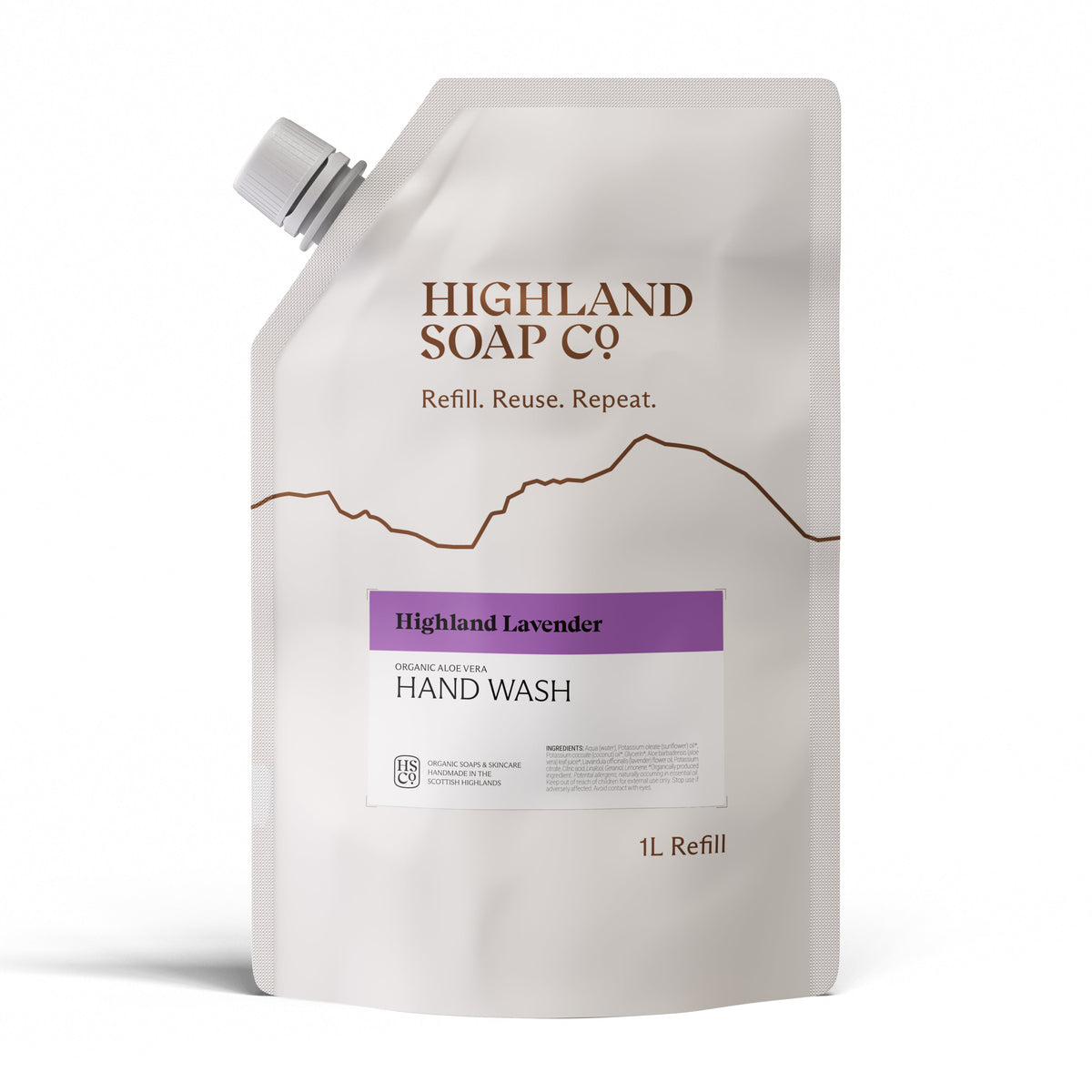 Highland Lavender navulzak handzeep 1L - nieuwe verpakking