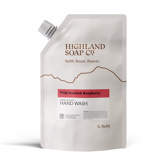 Wild Scottish Raspberry navulverpakking handzeep 1L - nieuwe verpakking