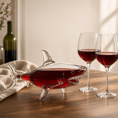 Karaf in de vorm van een haai, 720 ml borosilicaatglas - Bar Originale by MoodCompanyNL