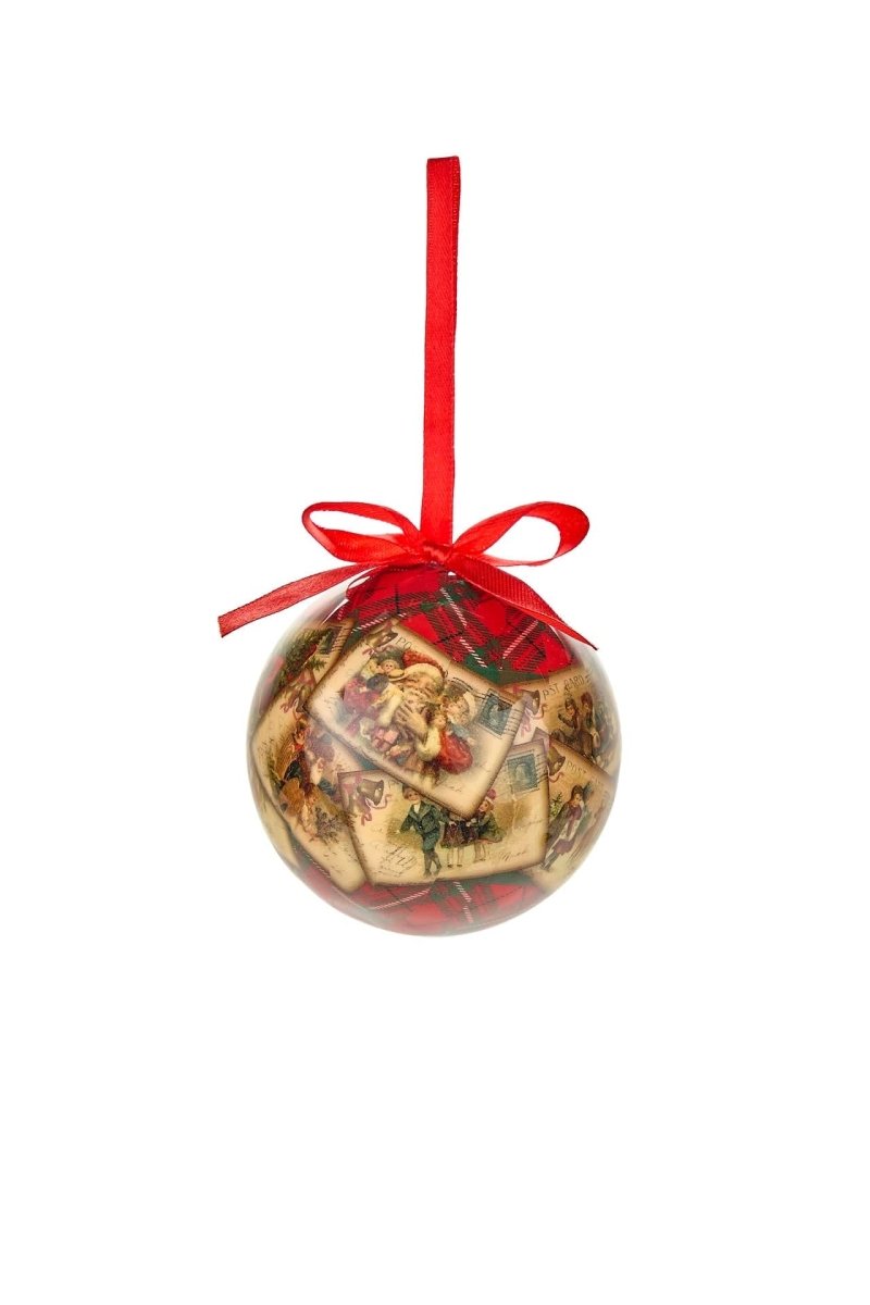 Mood Company - kerstballen in tartan opbergdoos - 7,5 cm - 8 stuks - 8054042066410