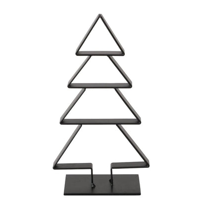 Kerstbomen set zwart metaal - 23 cm en 16,5 cm hoog - set van 2 by Mood4Christmas