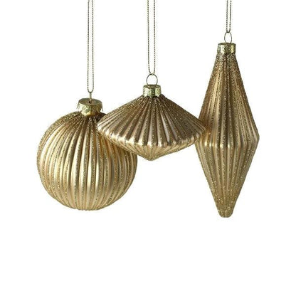 Kerstboom hanger goud - glas - 3 stuks - 8 cm - Werner Voss by Mood4Christmas