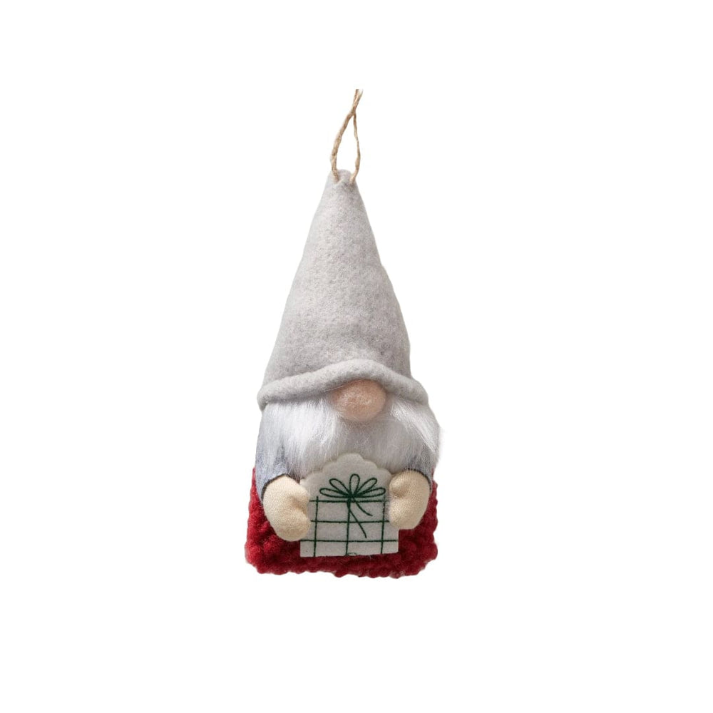 Mood Company - Kerstboomhanger Gnoom - rood - wit - set van 2 - Boltze - 