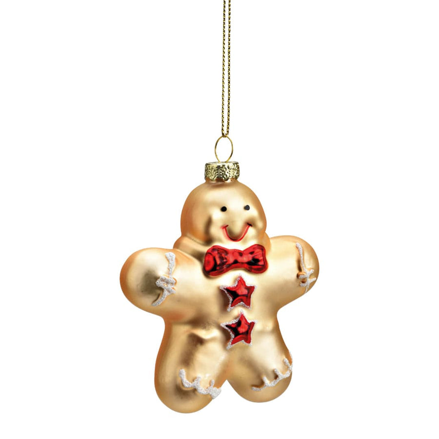 Mood Company - Kerstboomhanger peperkoek - glas - kleur champagne - (B/H/D) 8x10x3cm - 4007698581770