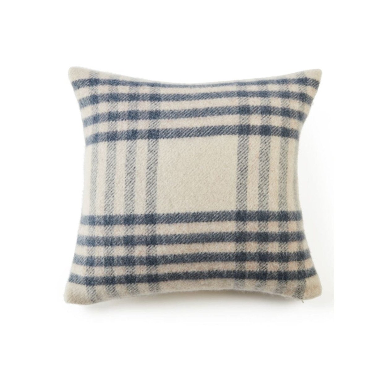 MoodCompanyNL - Kussen Grote Ruit Blauw (Hex Check Blue) - Nieuw Wol - 50x50 - Tweedmill UK - 5060958300958
