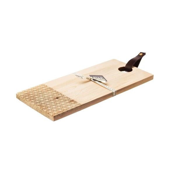 Laatste kans!!! Serveerplank GEO met leren handvat Medium - 45x20 - Scottish Made by MoodCompanyNL