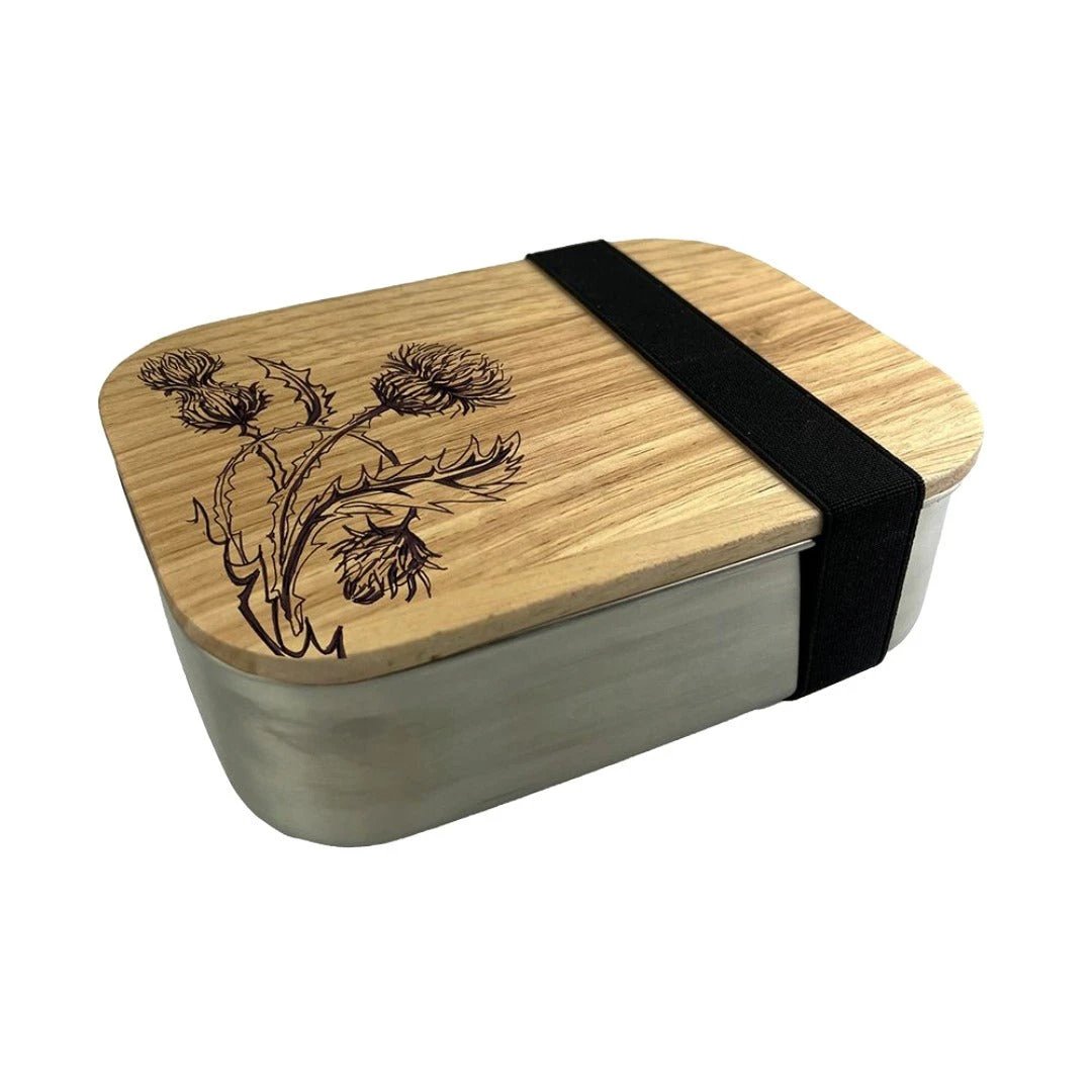 Lunchbox RVS met Eikenhouten Deksel – Distels by Mood Company
