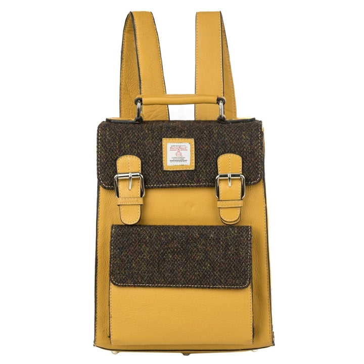 MoodCompanyNL - Medium Rugzak Donkerbruin & Geel Leer | Das Impex - 5056703012883