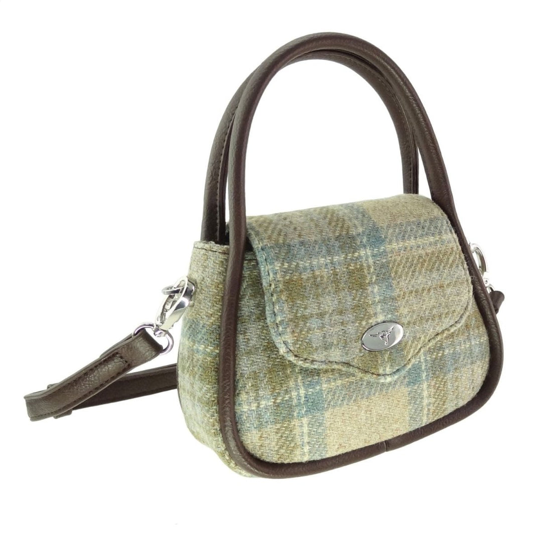 MoodCompanyNL - Mini Handtas Buchan Beige Stewart - 20 x 14 x7 - Schouderband - Harris Tweed - Glen Appin of Scotland - 5061035011794