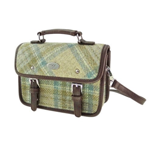 MoodCompanyNL - Mini Tas (Bervie) Beige Stewart en zacht Groen - 15x20x7,5 - Harris Tweed - Glen Appin of Scotland - 5060959027263