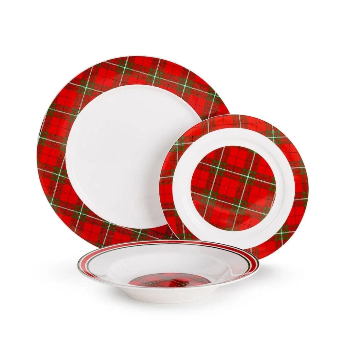 Mood_Company Borden NEW BONE tartan - set van 18 stuk - 3 verschillende borden