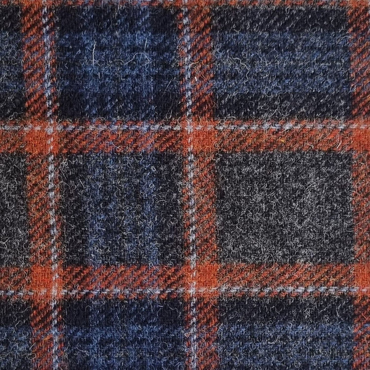 Mood_Company Brillenetui Grijs met Roestbruin  - Harris Tweed - Metalen Clip - Glen Appin of Scotland Sjaals