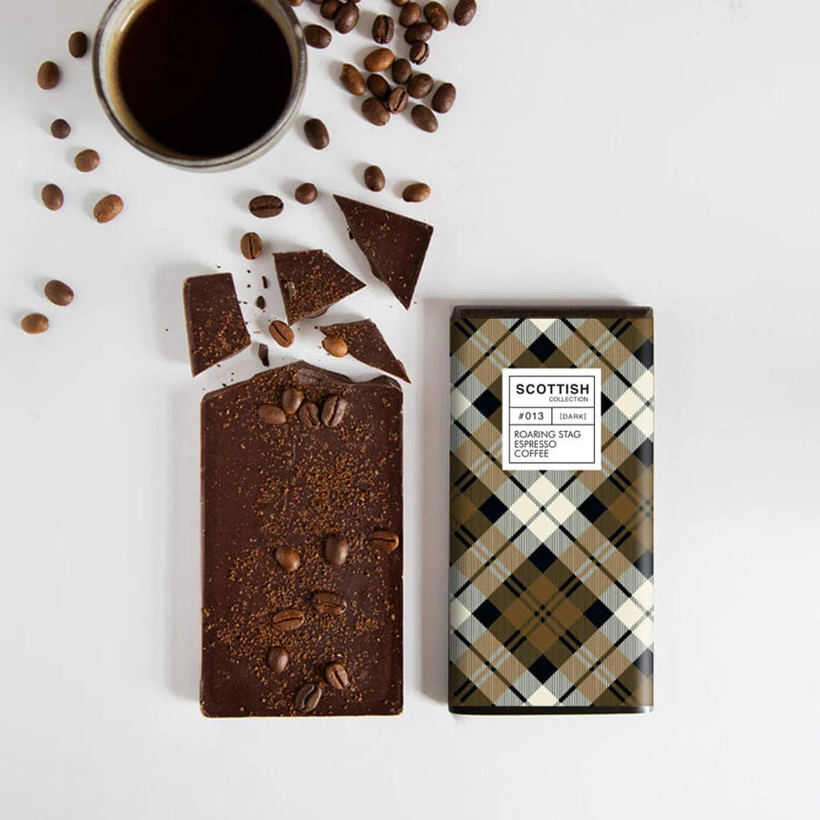 Mood_Company Chocoladereep Espressokoffie Roaring Stag - 100 gram - Handmade in Scotland