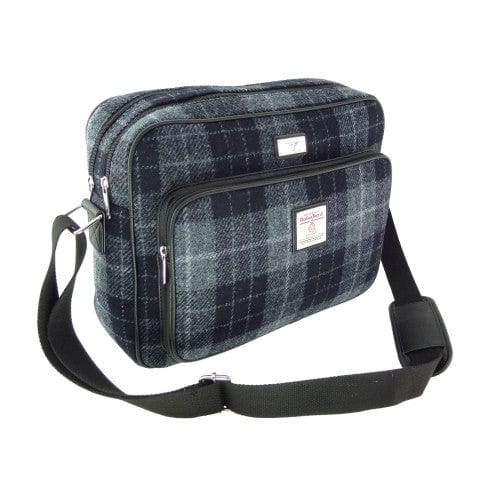 Mood_Company Messengerbag Bowmont Grijs Zwart - 28x40x16 - Harris Tweed - Glen Appin of Scotland