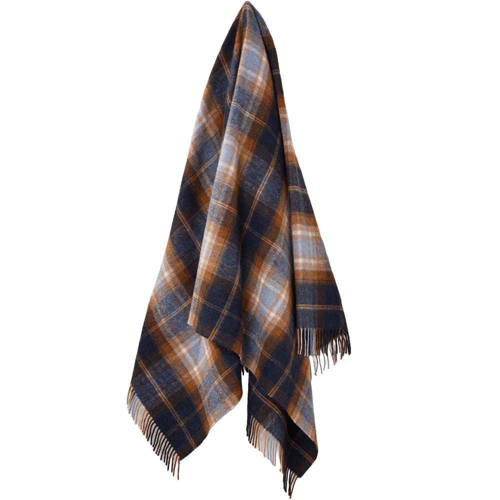 Mood_Company Plaid Winterton Merino Blauw - Merino Lamswol - 140x185 - Bronte by Moon Scotland