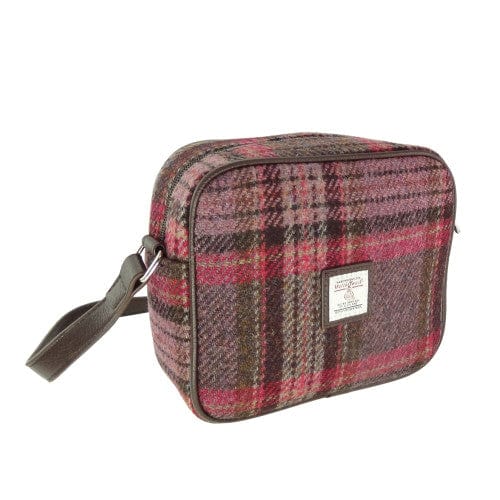 Mood_Company Schoudertas Almond Roze stewart Tartan - 19x21x7 - Harris Tweed - Glen Appin of Scotland